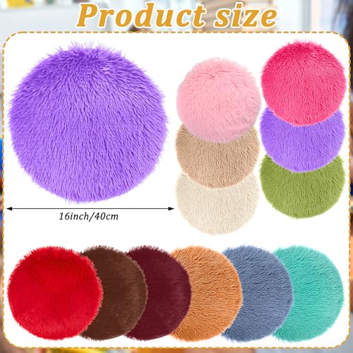 12 Pcs Kids Crazy Carpet Circle Seats Round Floor Mat Kids Floor Cushions 16 Inch, Soft Colorful Educational Classroom Rug for School Home Group Activity Learning Marker Playing Areas
