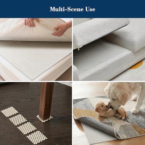 Veken Rug Gripper Pad for Hardwood Floors, Thick Non Slip Rug Pads for Area Rugs, Rug Grippers for Tile Floors, Under Carpet Anti Skid Mat, Keep Your Rugs Safe and in Place, 2x3 Ft - size: 2' x 3' (Rectangular), style: White