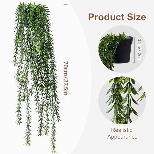 Artificial Hanging Plant 2 Pcs Faux Plant Ivy Vine Faux Eucalyptus Vines Fake Potted Greenery for Wall Living Room Home Shelf Office Bathroom Outdoor Indoor Decor (Type 4) - color: Type 4