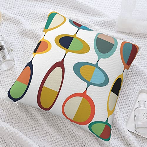 Mid Century Modern Square Pillow Case Throw Pillow Covers Decorative Pillowcase Cushion Cover with Car Couch Sofa Chair Bed Living Room 18x18 Inch - color: Mid Century Modern