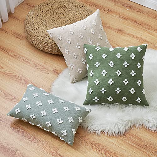 EMEMA Decorative Throw Pillow Covers Rhombic Jacquard Pillowcase Cushion Case Square for Couch Sofa Bed Living Room Bedroom Set of 2, 18x18 Inch, Beige - color: Beige, size: 18" x 18" (Pack of 2)