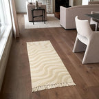 Beautiful 2x6 ft. Boho Runner Rug with Tassels for Your Hallway, Bedroom Or Living Room - Soft Cotton Carpet Fits Perfectly in Any Kitchen/Dining Space - Washable Rug Enhances Any Home Decor