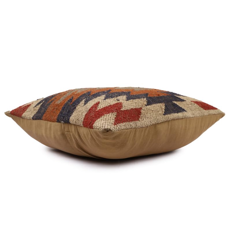 Boho Vintage Jute Pillow Covers 18x18 Inches Handwoven Kilim Cushion Cases, Oriental Rug Decorative Throw Pillows for Sofa, Couch, Bed & Living Room - color: Pattern 10