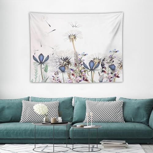 Kurtect Nature Dandelion Tapestry,Spring Plants Colorful Floral Botanical Theme Print Tapestries for Living Room Party Beach Picnic Blankets Tablecloths Wall Decor, 30x40 in - color: Flower-3, size: 40"L x 30"W
