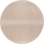 Nourison Home Positano Beige 8' x Round Area Rug - Easy Clean, Non Shedding, Bed Room, Living Room, Dining Room, Kitchen (8' x Round) - color: Beige, size: 8' (Round)