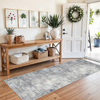 2x8 Washable Non-Slip Hallway Runner Rug – Modern Coastal Abstract Neutral Stain-Resistant Low-Pile Carpet Runner for Kitchen Entryway Bedroom Bathroom (Blue Gray,2x8) - color: Blue Gray, size: 2' x 8' (Rectangular)