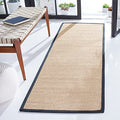 SAFAVIEH Natural Fiber Collection Runner Rug - 2'6" x 6', Maize & Black, Sisal, Woven Design with Border (NF141A) - color: Maize/Black, size: 2'6" x 6' (Runner)