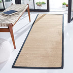 SAFAVIEH Natural Fiber Collection Runner Rug - 2'6" x 6', Maize & Black, Sisal, Woven Design with Border (NF141A) - color: Maize/Black, size: 2'6" x 6' (Runner)