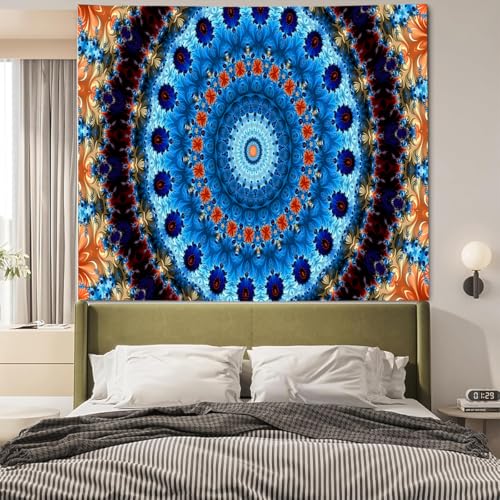 FENDROM Cool Colorful Mandal Tapestry Popular Handicrafts Indian hippie Bohemian Wall Hanging Aesthetic Floral Mandala Wall Art For College Bedroom Living Room Dorm Beach Throws Table Cloth - color: Y08, size: 90"L x 70"W
