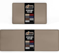 GORILLA GRIP 2 Pack Comfortable Cushioned Kitchen Mats for Floor, 17x29 + 17x59, Waterproof and Stain Resistant, 1/2 Inch Thick Soft Ergonomic Standing Desk Anti Fatigue Mat, Foam Supports Feet, Beige