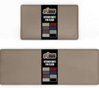 GORILLA GRIP 2 Pack Comfortable Cushioned Kitchen Mats for Floor, 17x29 + 17x59, Waterproof and Stain Resistant, 1/2 Inch Thick Soft Ergonomic Standing Desk Anti Fatigue Mat, Foam Supports Feet, Beige