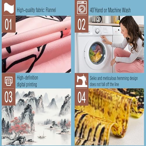 Aidatain Cherry Blossom Mountain Tapestry Chinese Japanese Landscape Painting Wall Tapestries, Large 80" L x 60" W Flannel Fabric Art Tapestries for Living Room Bedroom Dorm Decor GTTLAT1 - color: Cherry Blossom Mountain