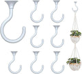8 Sets Heavy Duty Swag Ceiling Hooks with Hardware for Hanging Plants, Cavity Wall Fixing, Easy Installation, Holds Up to 30lbs, Ideal for Home & Garden (8 Sets, White)