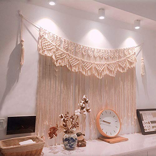 Macrame Woven Wall Hanging Curtain Fringe Garland Banner Boho Shabby Chic Bohemian Wall Art Decor