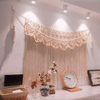 Macrame Woven Wall Hanging Curtain Fringe Garland Banner Boho Shabby Chic Bohemian Wall Art Decor