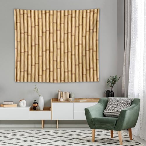 HZOHNAGO Bamboo Tapestry Retro Brown Bamboo Pattern Printed Wall Tapestry Painting Wall Hanging for Bedroom Living Room Dorm 60" W x 50" H - color: Bamboo-2, size: 60"L x 50"W