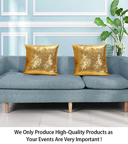 ShinyBeauty Gold Sequin Pillow Covers 20x20 Inch - 2 Pack Decorative Throw Pillow Cases for Couch, Sofa, Party, Farmhouse & Birthday Events | Glitter Toss Pillow Covers - color: Gold, size: 20" x 20" (Pack of 2)