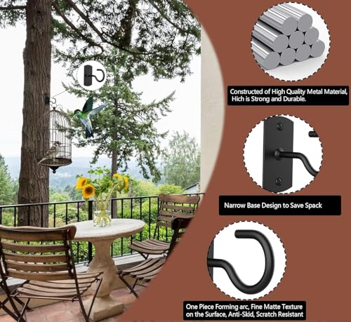 Ceiling Hooks for Hanging Plants 6Pack 2.5in Black - color: Black, size: 2.5In 6Pack