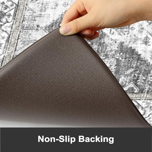 KIMODE Kitchen Rugs and Mats for Floor 2 Piece Cushioned Anti Fatigue Kitchen Mat Non-Skid Waterproof Kitchen Runner Rug Boho Laundry Room Rug for Kitchen Decor, Floors, Office, Desk, Grey Rug Set - color: Light Grey, size: 17.3" x 47 "+ 17.3" x 29 "--0.4