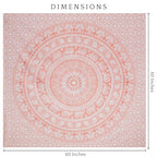 RAJRANG Rose Gold Elephant Mandala Tapestry For Bedroom Cotton Wall Hanging Aesthetic Hippie Bohemian Tapestries 50x60 Inch - color: Rose Gold, size: 59.8"L x 50"W