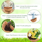 6 Pcs 16 Inch Half Round Replacement Coco Liner Half Circle Coconut Fiber Replacement Coco Liners Hanging Basket for Hanging Basket Wall Baskets Garden Planter Flower Pot - size: 16 Inch