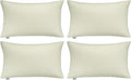 Thmyo 4-Pack 100% Cotton Christmas/Halloween Lumbar Comfortable Solid Decorative Throw Pillow Case Rectangle Cushion Cover Pillowcase Blank Pillow Covers DIY Throw Pillowcase(12x20inch/30x50cm,Beige)