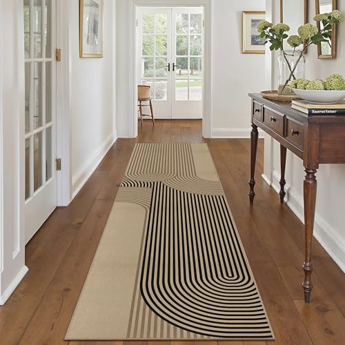 PureCozy Modern Rainbow Hallway Runner Rug 2x8 Washable Easy Jute Rugs for Entryway Kitchen Farmhouse Long Indoor Outdoor Carpet Non Slip Runner for Porch Bedroom Laundry Front Door - color: Rainbow 2, size: 2' x 8' (Runner)
