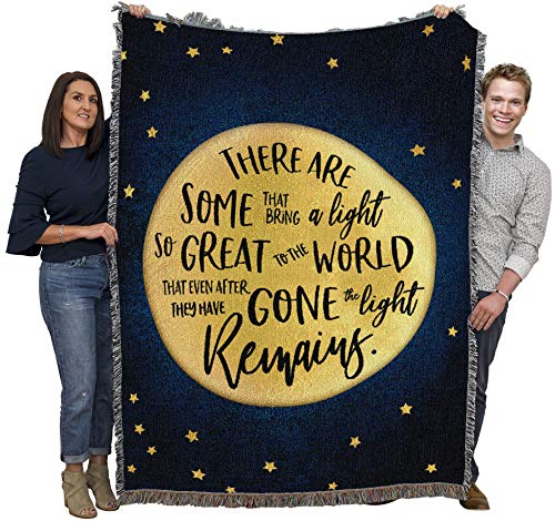 Pure Country Weavers There are Some Who Bring A Light So Great Blanket Moon and Stars - Sympathy Bereavement Gift Tapestry Throw Woven from Cotton - Made in the USA (72x54) - color: Light So Great Moon, size: 72" x 54"