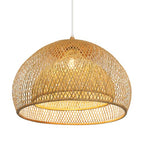 Arturesthome 23.6" Weaving Bamboo Pendant Light for Kitchen Island, Wicker Chandelier, Handmade Woven Hanging Ceiling Light Lampshade for Living Room Bedroom - size: B 23.6"*17.6"