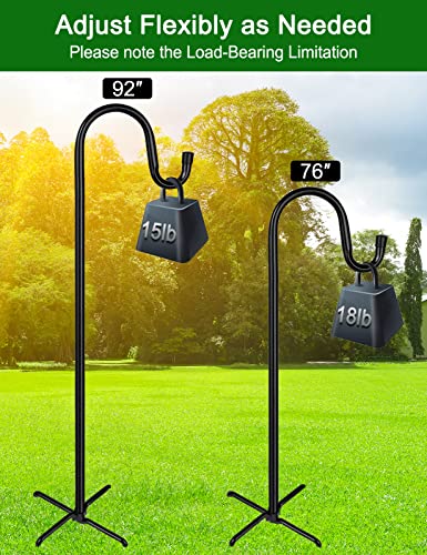 Ottsuls Shepherd-Hooks Adjustable for Bird-Feeder Lantern Plant-Hook Garden-Stake - Plant Stand Hanger for Outdoor Flower Basket, Bird Feeder Hanger Weddings Decor - size: 76 INCH, style: A-2 Pack