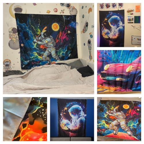 Atrippy Astronaut Space Tapestry for Bedroom, Cool Galaxy Planet Wall Hanging, Fantasy Outer Spaceman Room Decor Art Poster Aesthetic for Boys Men Guys College Dorm Living Room 40in×60in - color: Planet Astronauts, size: 60"L x 40"W