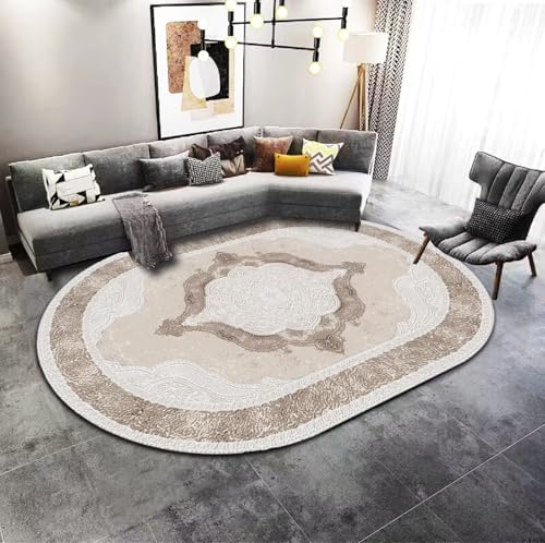 Boho Rug Vintage Medallion Area Rug Washable Distressed Floral Carpet for Living Room Bedroom Kitchen