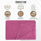 100% Cotton Throw Blanket for Couch Sofa or Bed All Season Terry Blankets & Throws, Lightweight & Breathable Cotton Blanket, Picnic Rug, Terry Bed Sheet (Peony) - color: Peony