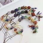 3 Pieces of 7 Chakras Healing Crystals and Tree of Life Wall Hanger Tumbled Gemstones Meditation Hanging Ornament Christmas Tree Memorial Hanging Pendant (Style 3) - color: A-style 21