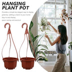 YARNOW Hanging Planters 10 Pack, 3.5 Inch Plastic Plant Pots with Drainage Holes and Hooks for Indoor Balcony Patio Garden