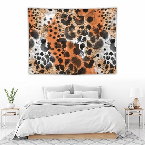 DDCBNS Leopard Print Tapestry Wall Hanging Black White Brown Watercolor Animal Skin Wall Hanging Tapestry Wall Art Home Décor for Bedroom Living Room Dorm Wall Décor 40" x 30" - color: Animal Skin_5, size: 40"L x 30"W