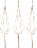 3 Pack Macrame Plant Hanger, Handmade Cotton Rope Plant Hangers Set with Tassel Countyard Indoor Outdoor Flower Pot Plan-t Hanger Home Decor for Indoor Outdoor(Color:Primary)
