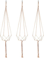 3 Pack Macrame Plant Hanger, Handmade Cotton Rope Plant Hangers Set with Tassel Countyard Indoor Outdoor Flower Pot Plan-t Hanger Home Decor for Indoor Outdoor(Color:Primary)