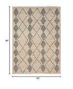 SAFAVIEH Bohemian Collection 5' x 8' Beige / Black BOH703Z Handmade Moroccan Tribal Jute Area Rug - size: 5' x 8' (Rectangular)
