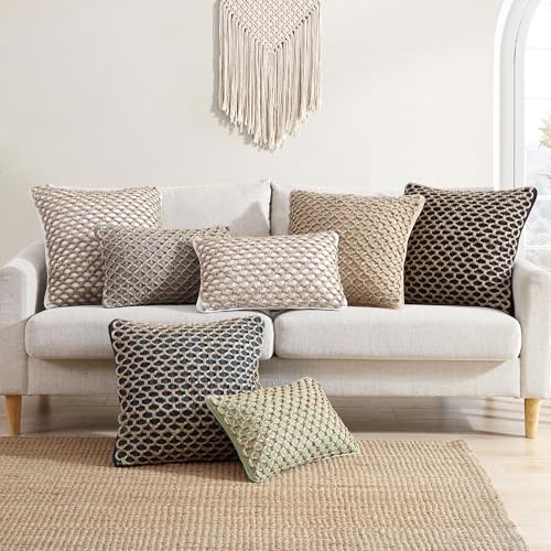 Boho Living 18x18 Black Throw Pillow Covers Pillow Insert not Included - Boho Pillow Covers Only, Pack of 2 - color: Black, size: (2) 18" x 18" Pillow Covers
