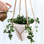 Giant XXL 55 Inches Macrame Planter Hanger Large for 15 inch Pot + Swag Hook | Extra Large Hanging Planter for Indoor Plants | No Pot/Plant Included (XXL Jute) - color: Brown