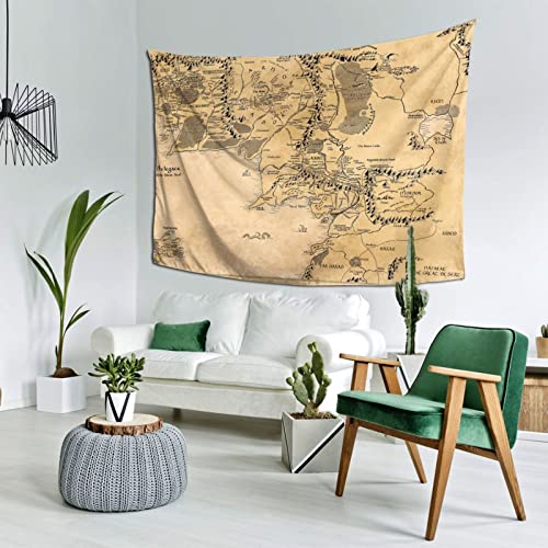 IMZEUSYEP Middle Retro Earth Map Tapestry Wall Hanging Decorative Wall Tapestries Wall Art Decoration Tapestries Home Decor For Dormitory Living Room 80x60 Inch - size: 80"L x 60"W