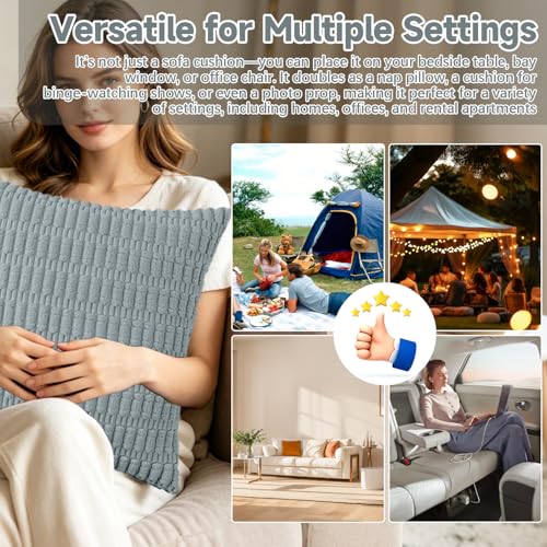 Chunky Knit Pillow Covers for Couch, Textured Cushion Cases for Sofa and Bed, Decorative Pillow Covers - color: Dark Gray Corn Kernels Pillowcase