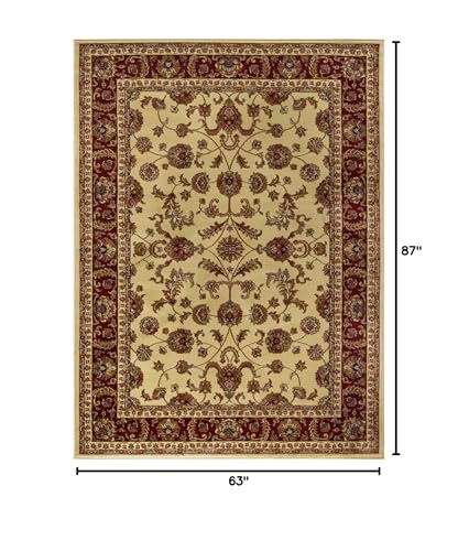 5x7 Area Rug for Living Room, Dining Room, Bedroom, Entryway | Alfombras para Salas | Traditional, Oriental | Indoor | Ivory 5'3'' x 7'3'' - color: Ivory - Sariya, size: 5'3" x 7'3" (Rectangular)