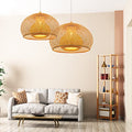 Arturesthome 1 Light Weaving Bamboo Pendant Light for Kitchen Island, Wicker Chandelier,Handmade Woven Hanging Ceiling Light Lampshade for Living Room Bedroom - size: A 23.6"*17.6"