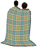 Pure Country Weavers Plaid Blanket Freshwater - Patterns Gift Tapestry Throw Woven from Cotton - Made in The USA (72x54) - color: Freshwater