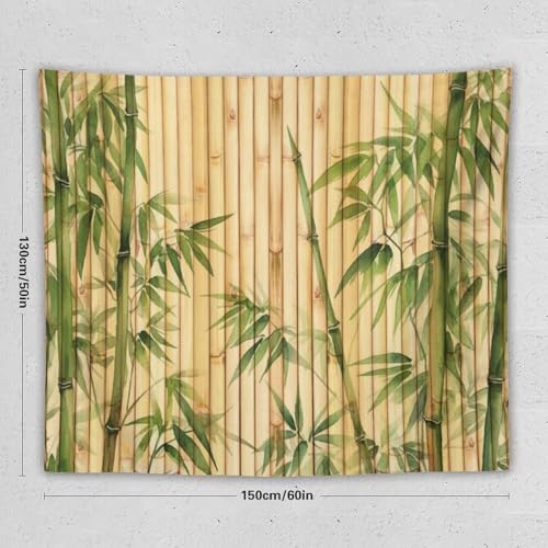 HZOHNAGO Bamboo Tapestry Chinese Style Green Leaves Printed Wall Tapestry Painting Wall Hanging for Bedroom Living Room Dorm 60" W x 50" H - color: Bamboo-6, size: 60"L x 50"W
