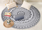 Popular Handicrafts Round Tapestry Wall Hanging Ombre Hippie Mandala Bohemian Hippy Intricate Indian Tapestries Tablecloth 68 Inches (173cm) Blue & Black Grey - color: Blue and Black Grey