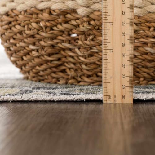 Hauteloom Wentworth Bohemian Vintage Medallion Area Rug - Farmhouse Oriental Carpet for Living Room, Bedroom - Machine Washable- Gold, Arctic Blue, Black - 6'7" x 9' - color: Gold, Arctic Blue, Black / Ariane, size: 6'7" x 9' (Rectangular)