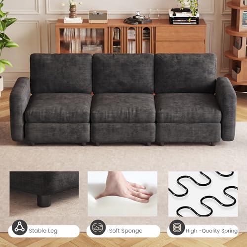 Guyii 2 Seats Sectional Sofa Comfy Loveseat Upholstery Couch Dark Gray Color for Living Room Apartment Bedroom - color: Dark Gray, size: 2 seater